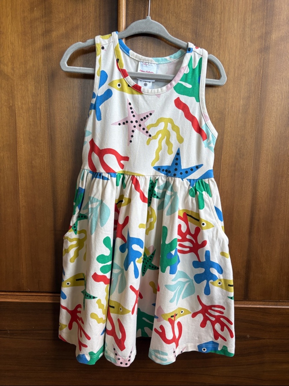 Hanna Anderson Sleeveless Sea Life Print Dress - Multicolor Size 4